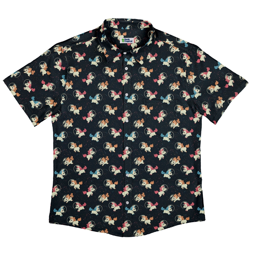 Space Unicorns Button Up Shirt Geek Nerd 0925 adult sizing All Adult Button Up Shirts