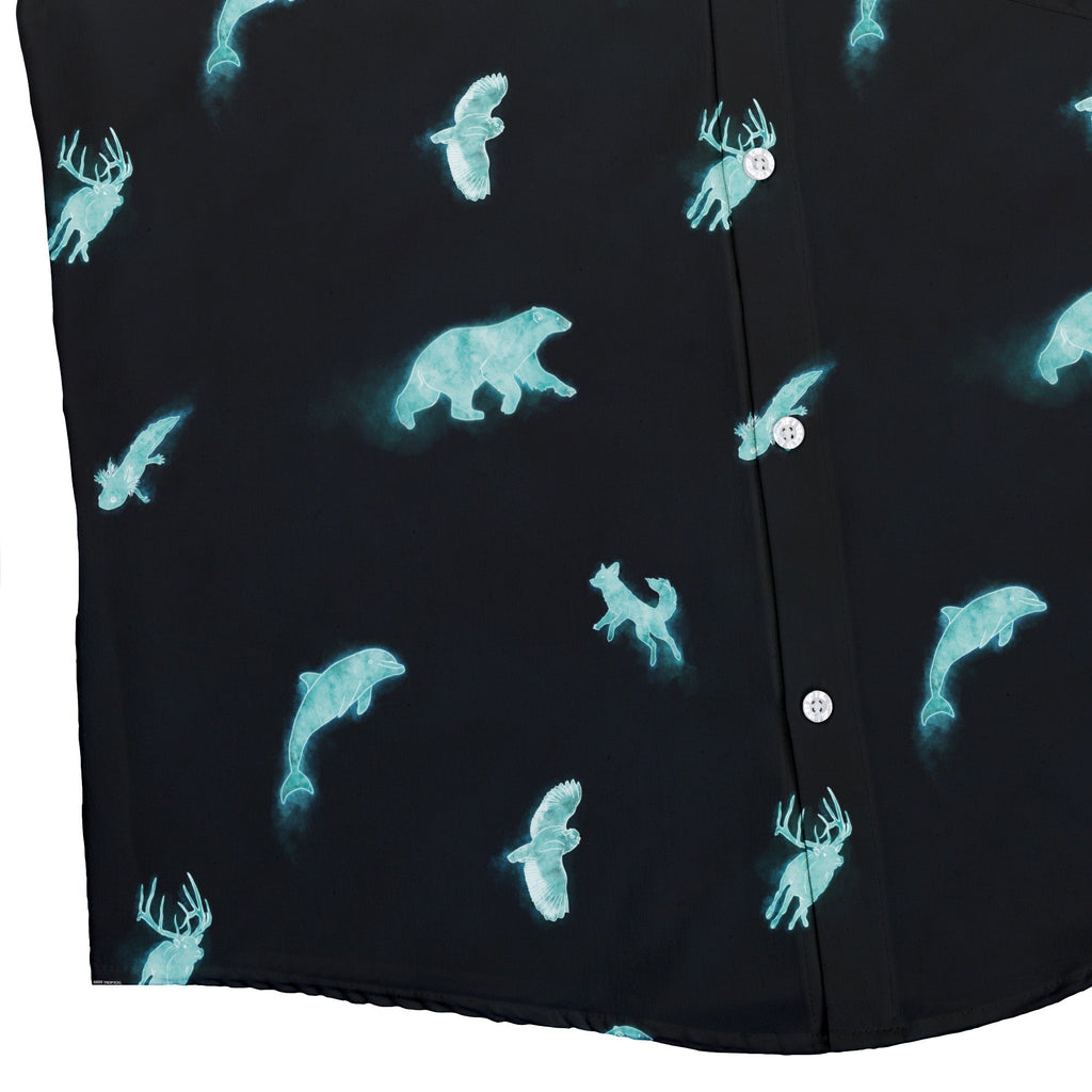 Spirit Animals Button Up Shirt Geek Nerd adult sizing animal patterns Designs by Nathan