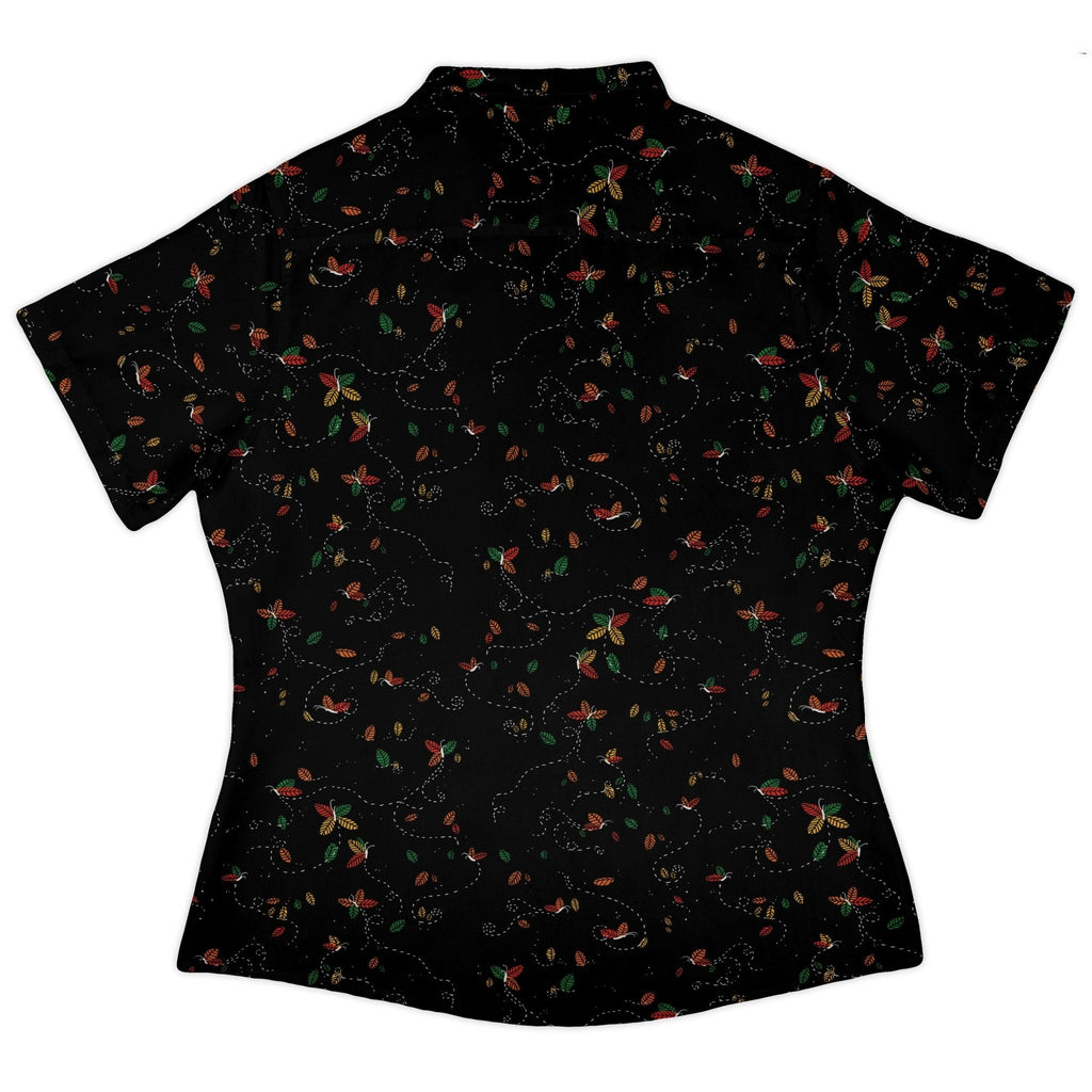 Spirit of the Season Curvy Button Up Shirt Geek Nerd 0925 All Adult Button Up Shirts Christmas Print