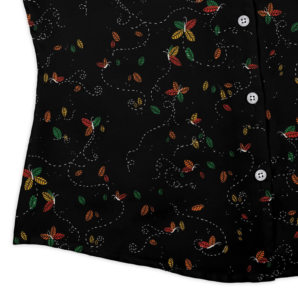 Spirit of the Season Curvy Button Up Shirt Geek Nerd 0925 All Adult Button Up Shirts Christmas Print