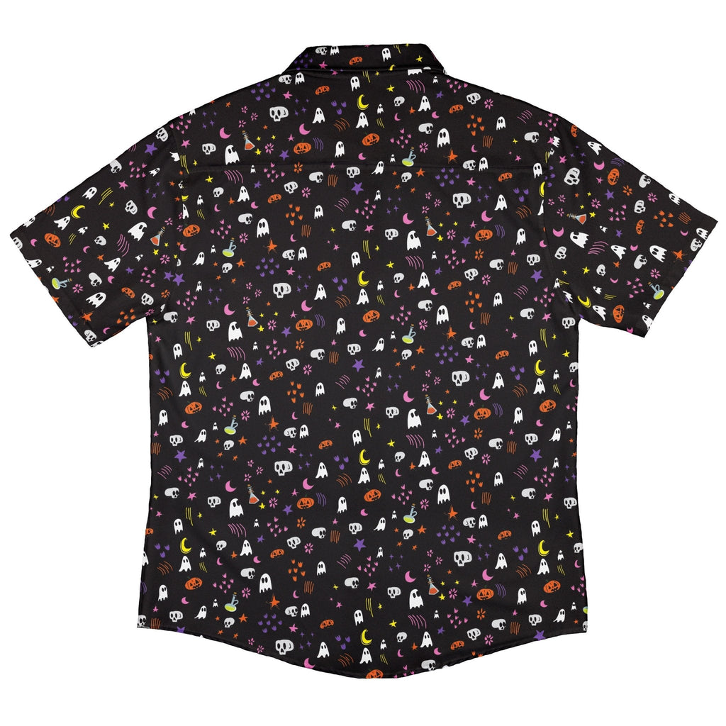 Spooky Doodles Button Up Shirt Geek Nerd 0925 adult sizing All Adult Button Up Shirts
