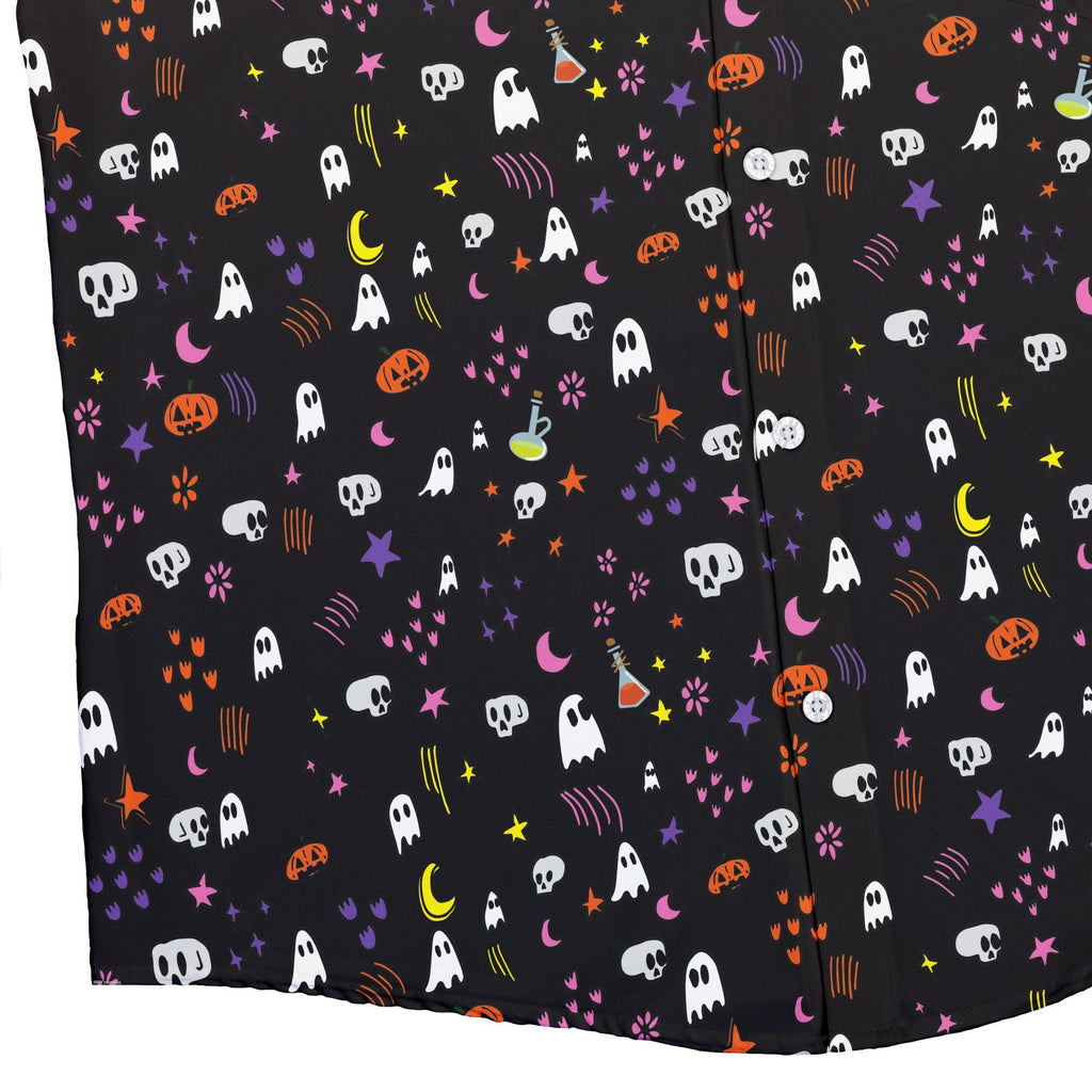 Spooky Doodles Button Up Shirt Geek Nerd 0925 adult sizing All Adult Button Up Shirts