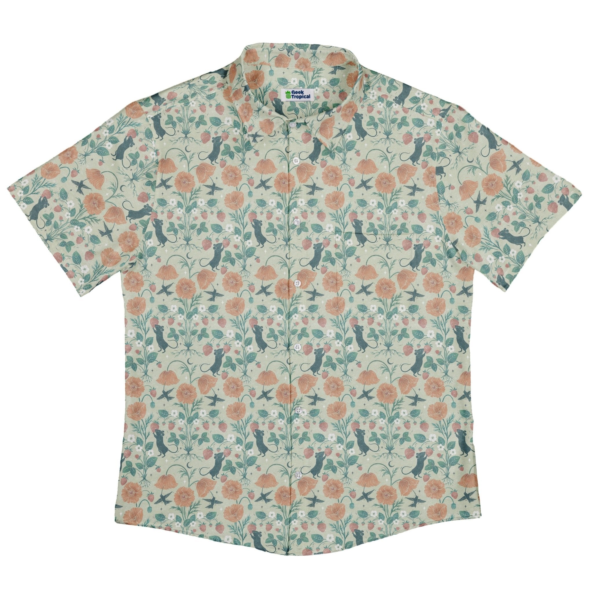 Spring Garden Button Up Shirt Geek Nerd 0925 adult sizing All Adult Button Up Shirts