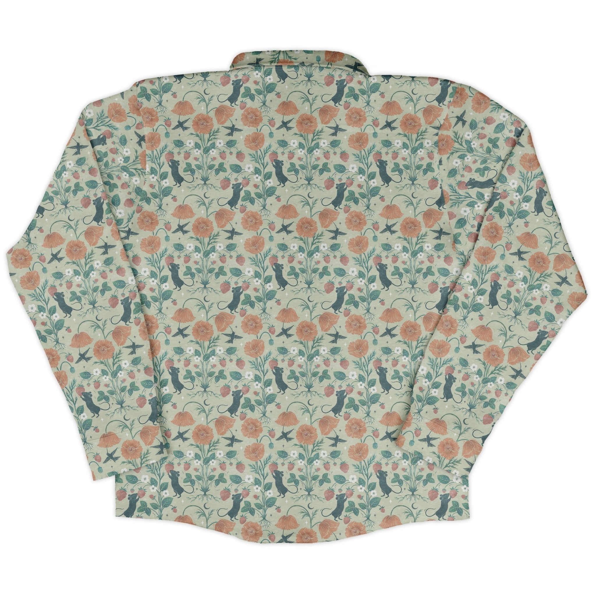 Spring Garden Long Sleeve Button Up Shirt Geek Nerd 0925 adult sizing All Adult Button Up Shirts