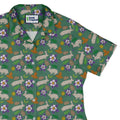 Spring Forest Green Curvy Button Up Shirt Geek Nerd animal patterns botany print Design by Julie Kitzes