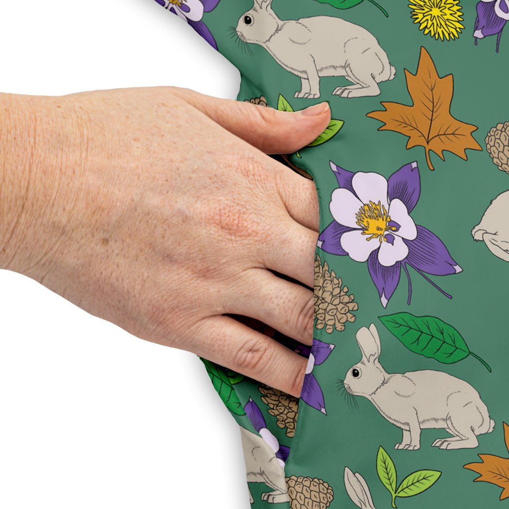 Spring Forest Green Dress Geek Nerd animal patterns botany print Design by Julie Kitzes