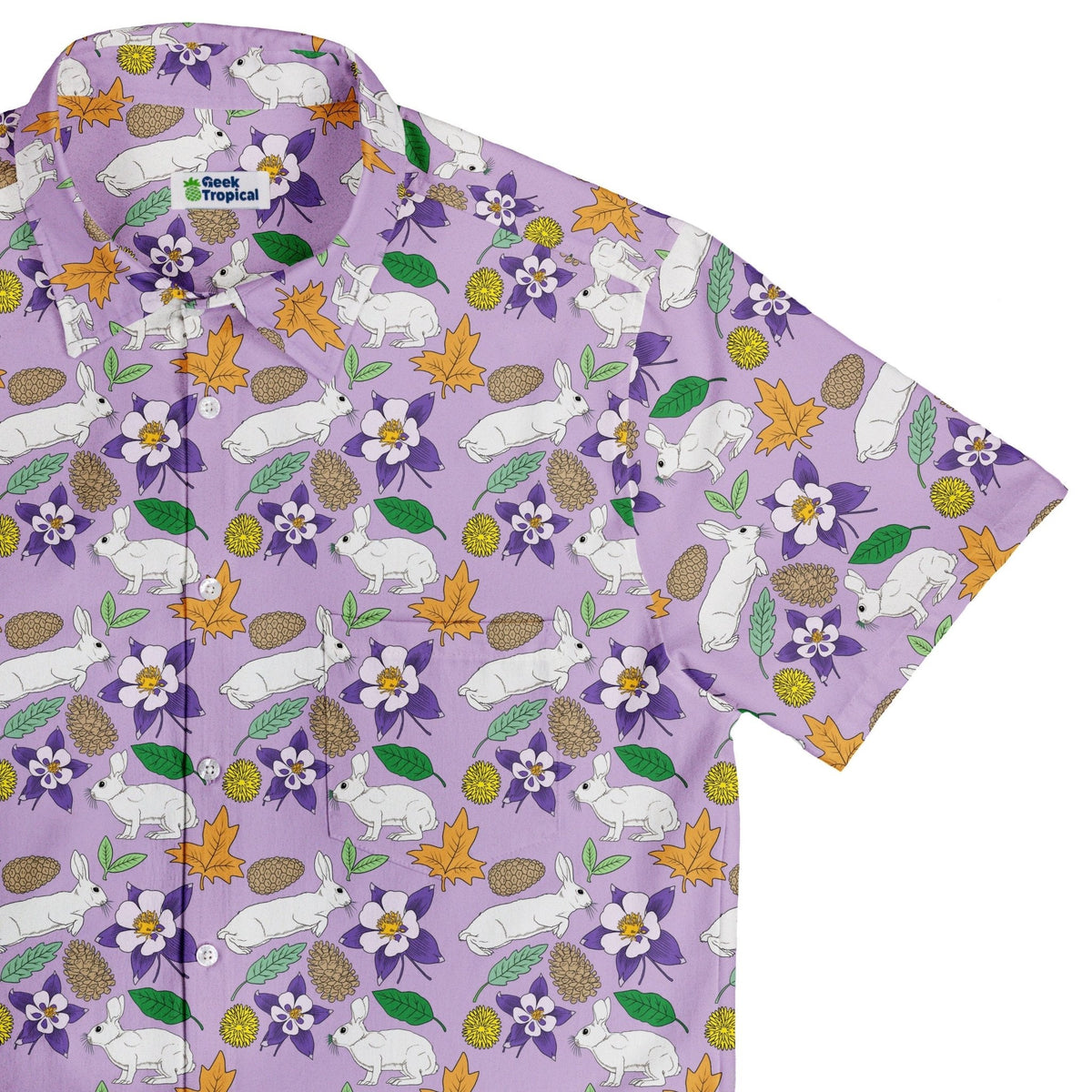 Spring Forest Purple Button Up Shirt 1