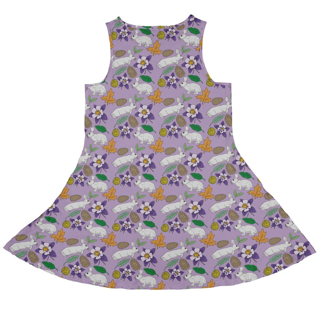 Spring Forest Purple Dress Geek Nerd animal patterns botany print Design by Julie Kitzes