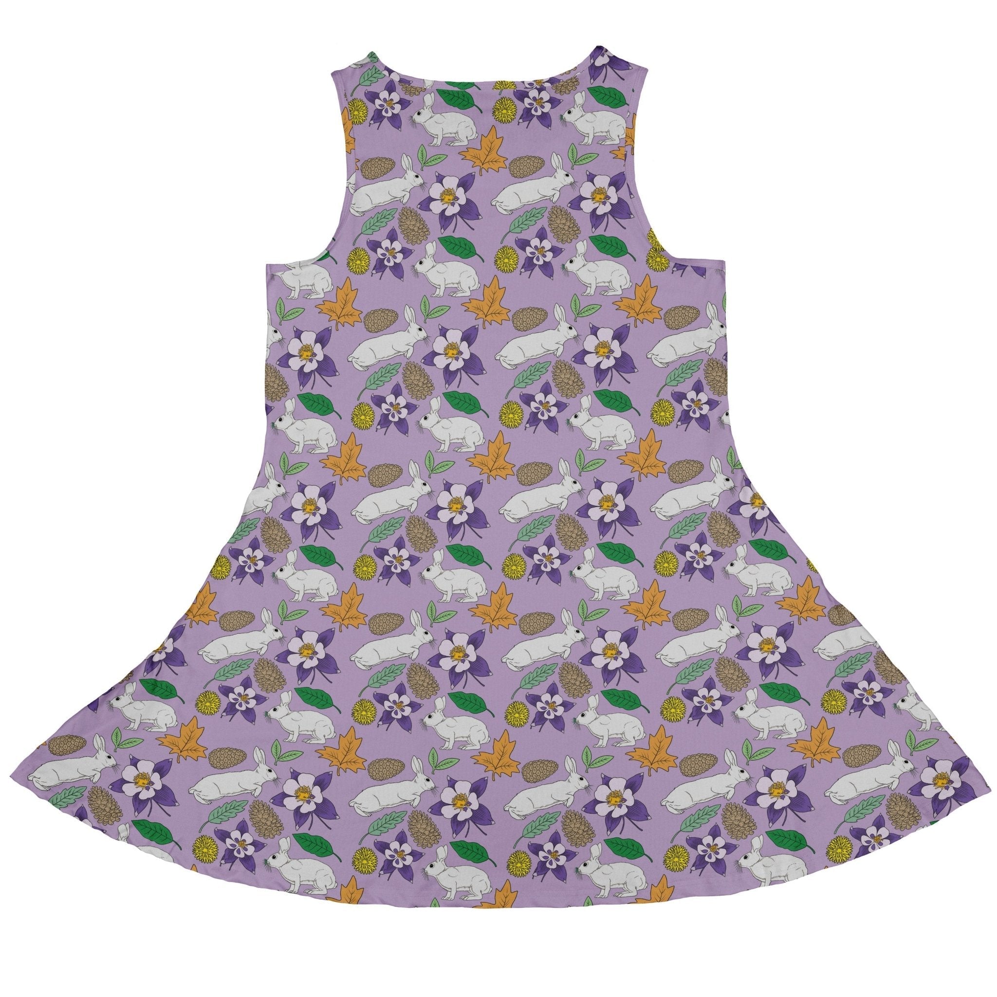 Spring Forest Purple Dress Geek Nerd animal patterns botany print Design by Julie Kitzes