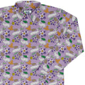 Spring forest purple Long Sleeve Button Up Shirt Geek Nerd adult sizing animal patterns botany print
