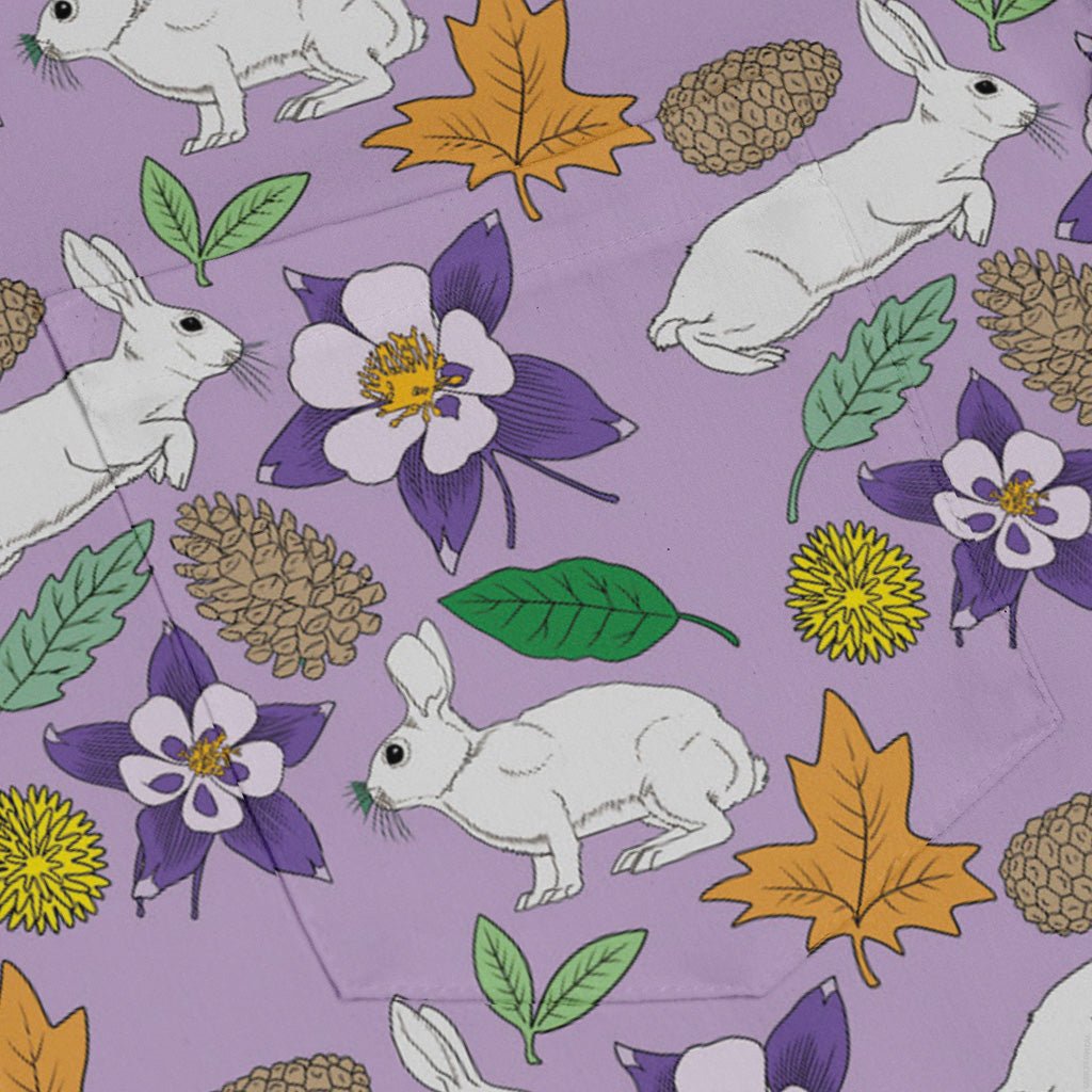 Spring forest purple Long Sleeve Button Up Shirt Geek Nerd adult sizing animal patterns botany print