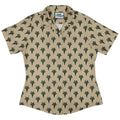 Stealth Fighters Tan Aviation Light Blue Curvy Button Up Shirt Geek Nerd aviation print Simple Patterns women