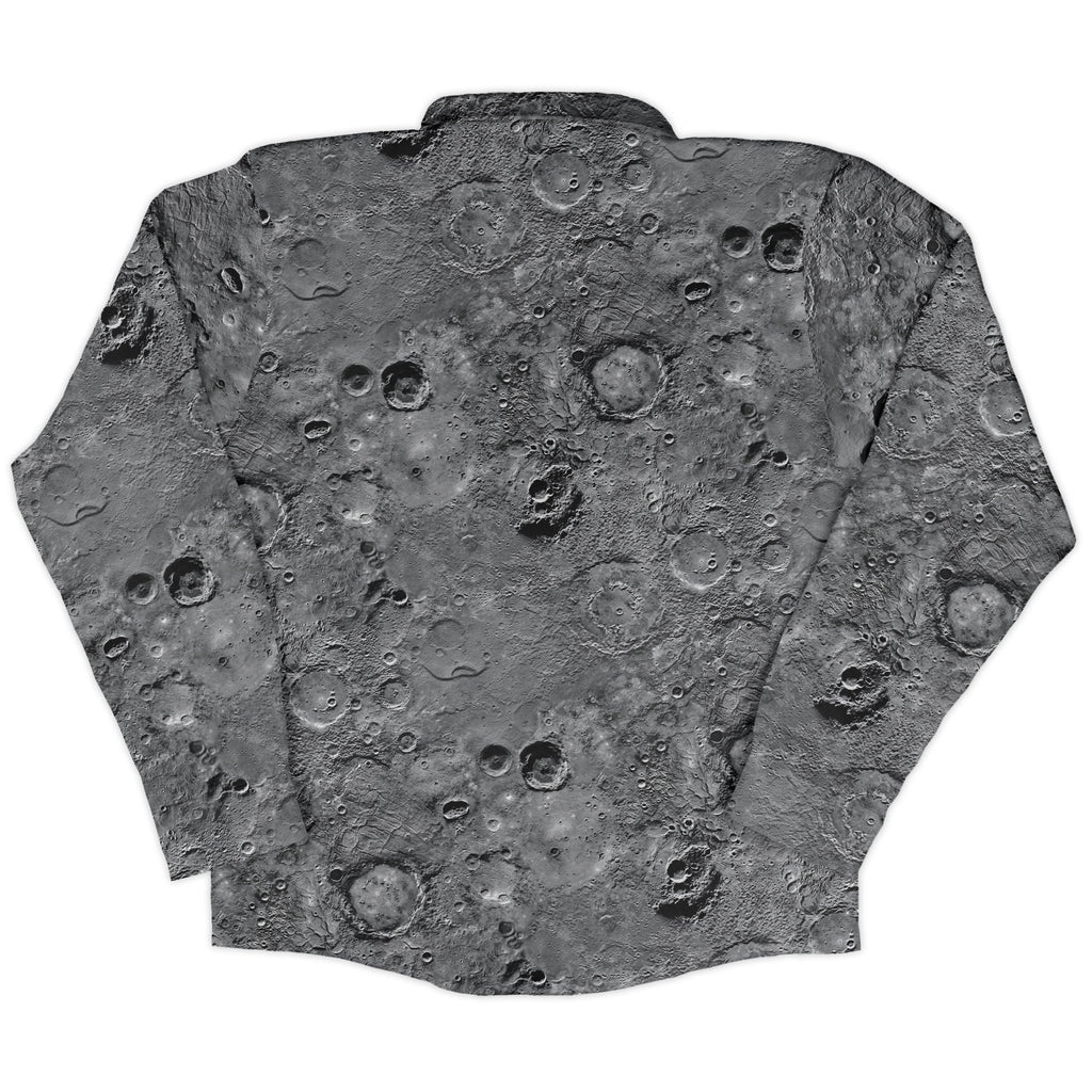 Surface of Mercury Long Sleeve Button Up Shirt Geek Nerd adult sizing Designs by Nathan FLOW DESC WRITING