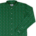 Sword and hearts video game green Long Sleeve Button Up Shirt Geek Nerd adult sizing Design by Heather Davenport video game arcade print