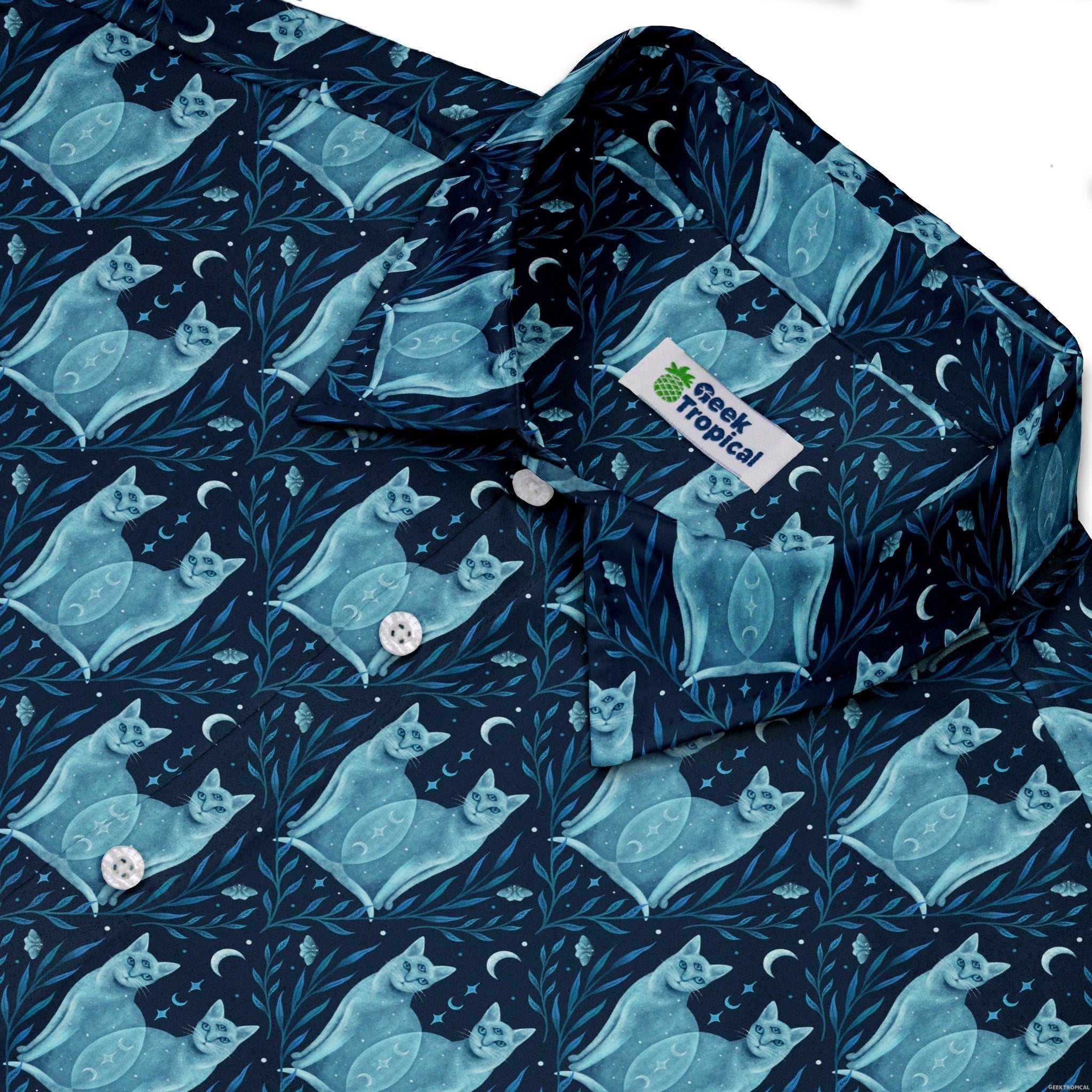 Symmetrical Cats Button Up Shirt Geek Nerd 0925 adult sizing All Adult Button Up Shirts