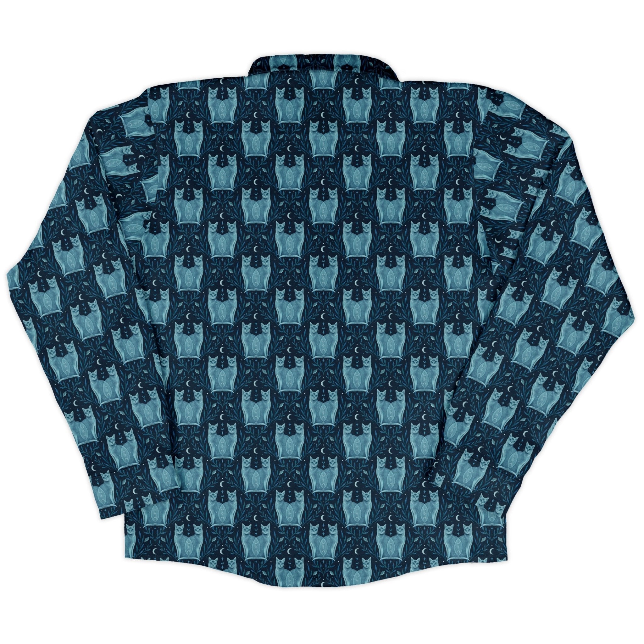 Symmetrical Cats Long Sleeve Button Up Shirt Geek Nerd 0925 adult sizing All Adult Button Up Shirts
