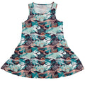 T - Rex Bones Footprints Green Dinosaur Dress Geek Nerd dinosaur print lx - C Maximalist Patterns
