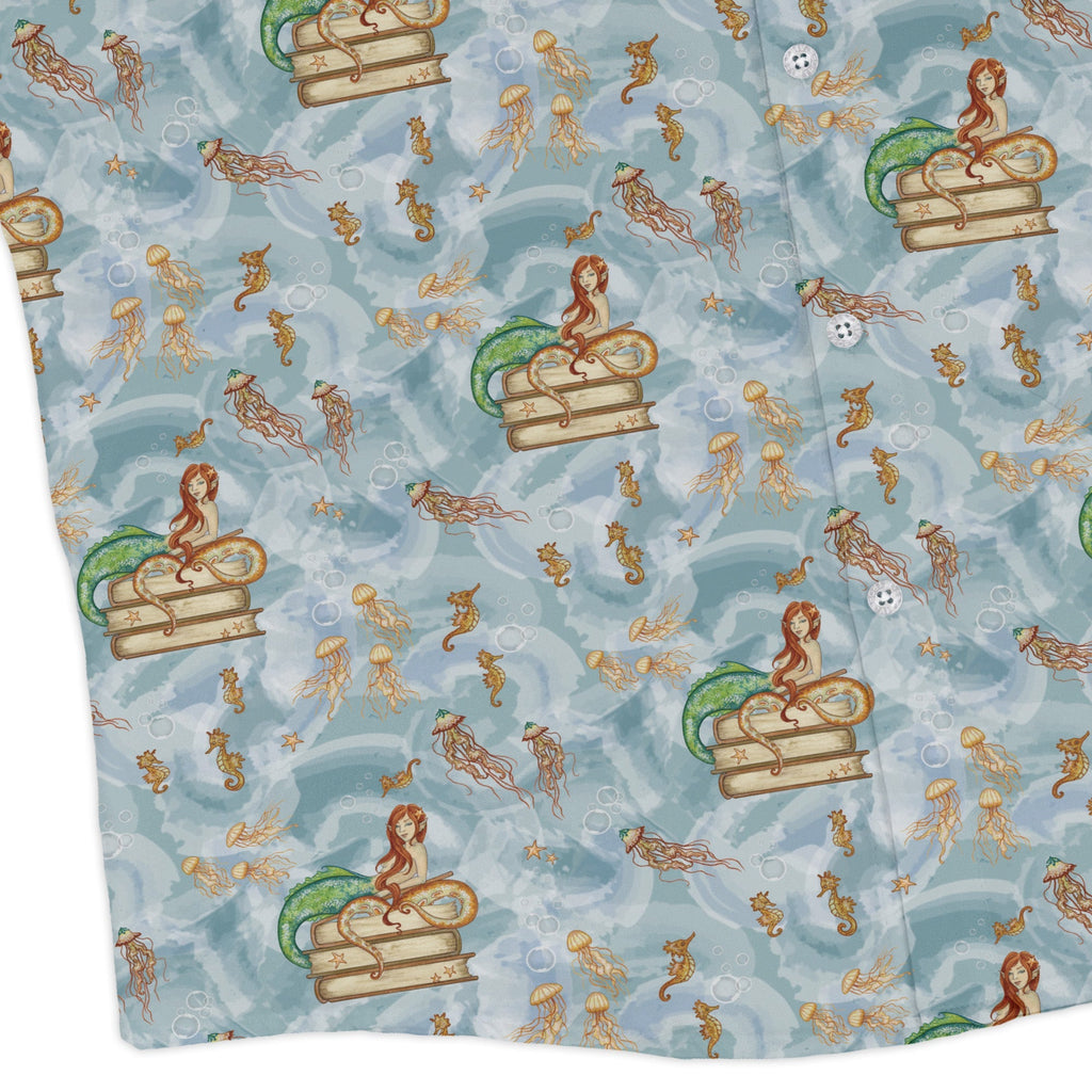 Tales of the Sea Long Sleeve Button Up Shirt Geek Nerd adult sizing Animal Patterns Book Prints