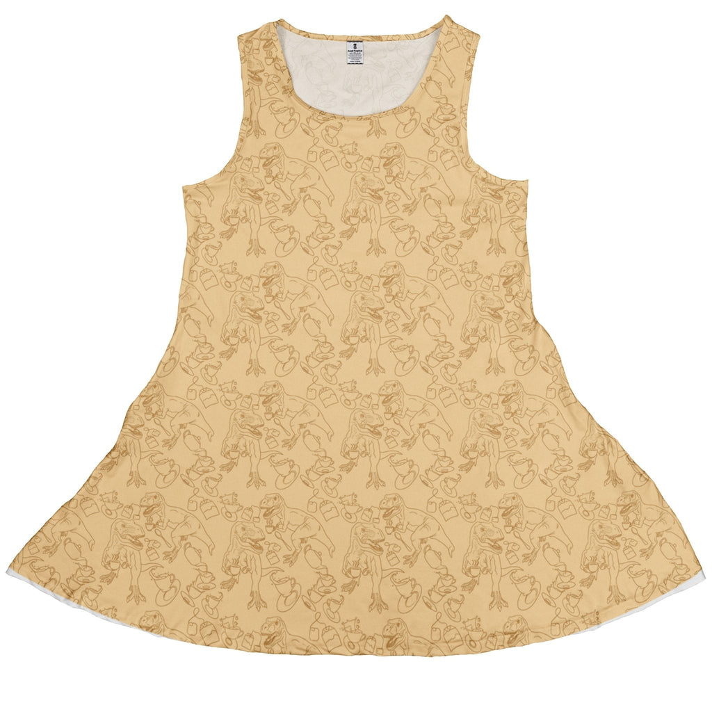 Tea Rex Dress Geek Nerd Design by Julie Kitzes dinosaur print funny prints