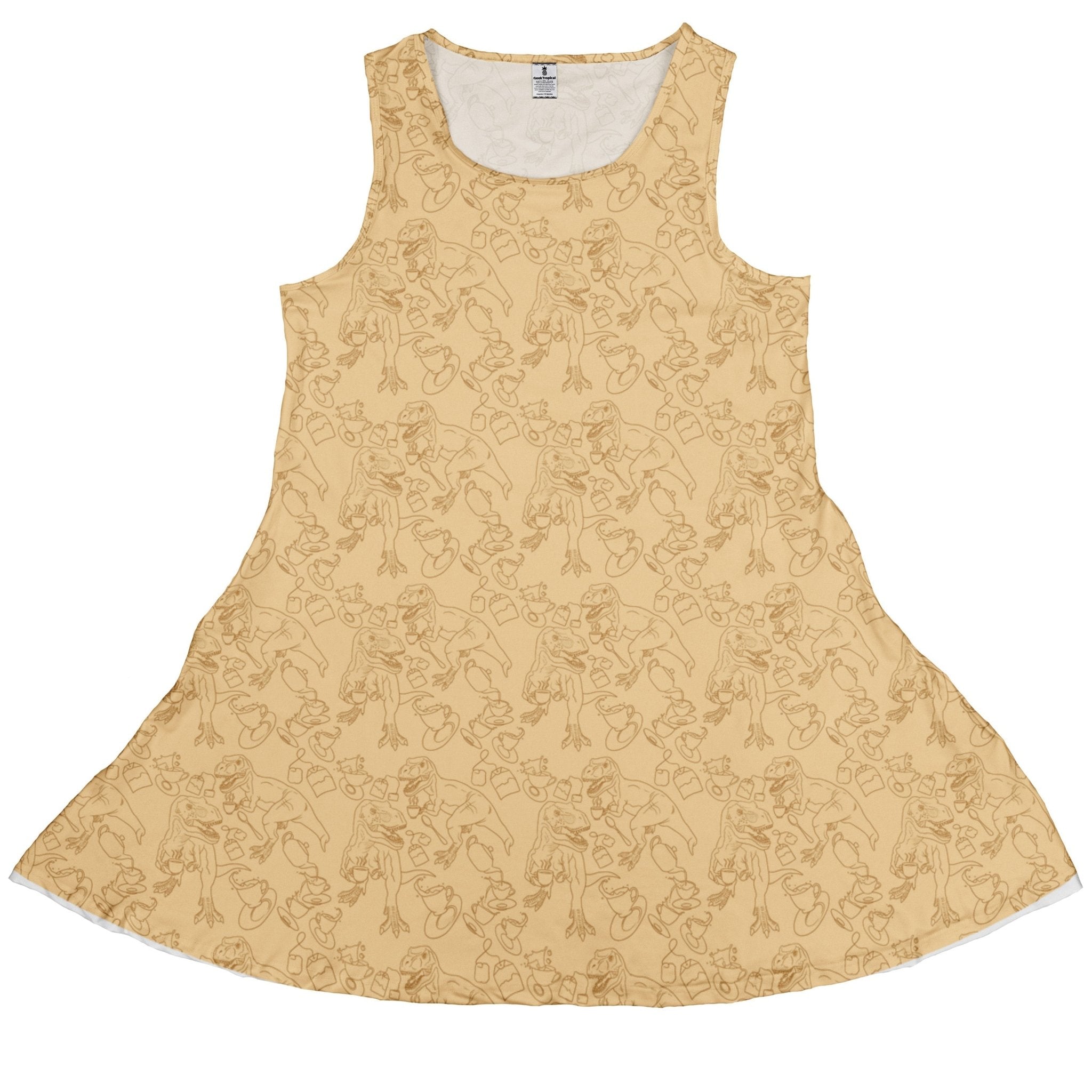 Tea Rex Dress Geek Nerd Design by Julie Kitzes dinosaur print funny prints