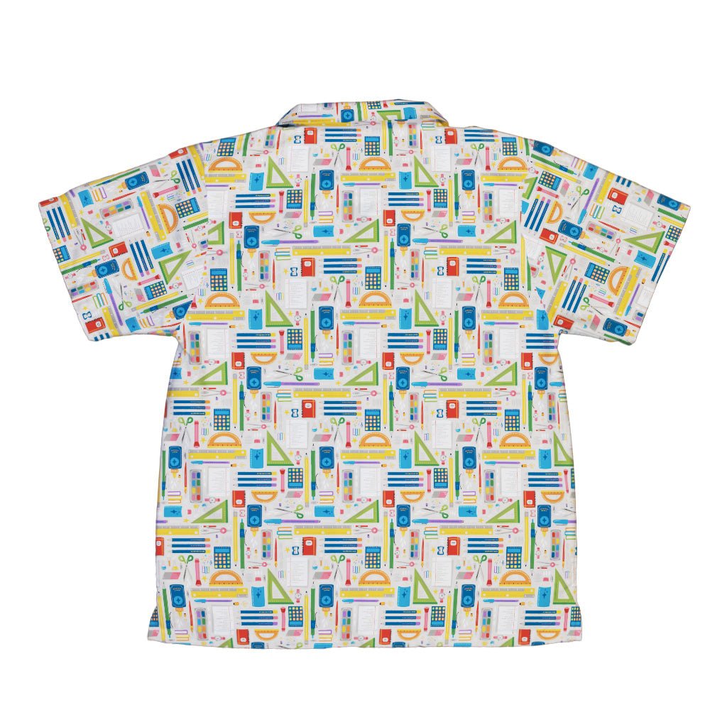 Teacher Student Supplies Youth Hawaiian Shirt Geek Nerd Design by Zirkus Design mathematics print q225
