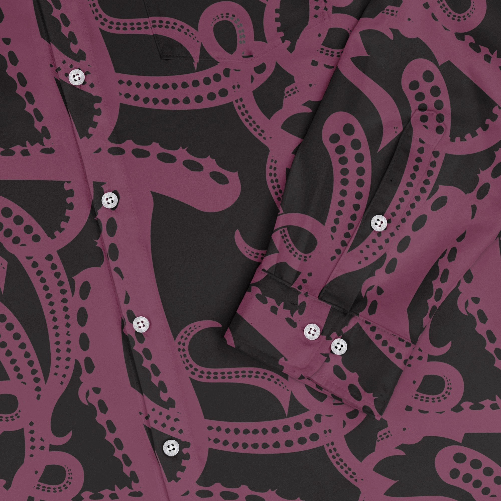 Tentacles of Cthulhu Long Sleeve Button Up Shirt Geek Nerd adult sizing Design by Heather Davenport Fantasy Prints