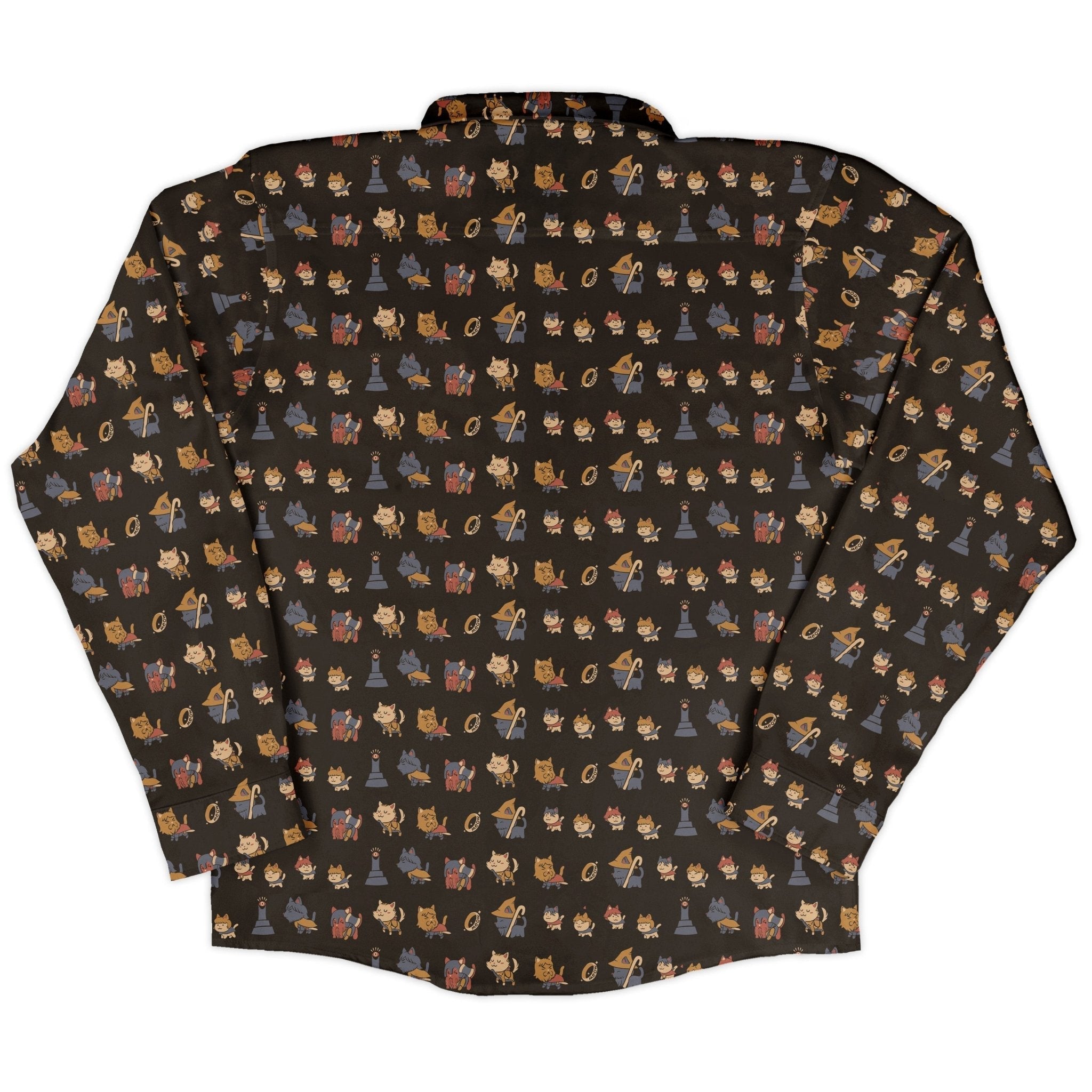 The Furrlowship of the Ring Long Sleeve Button Up Shirt Geek Nerd adult sizing Design by Tobe Fonseca Fantasy Prints