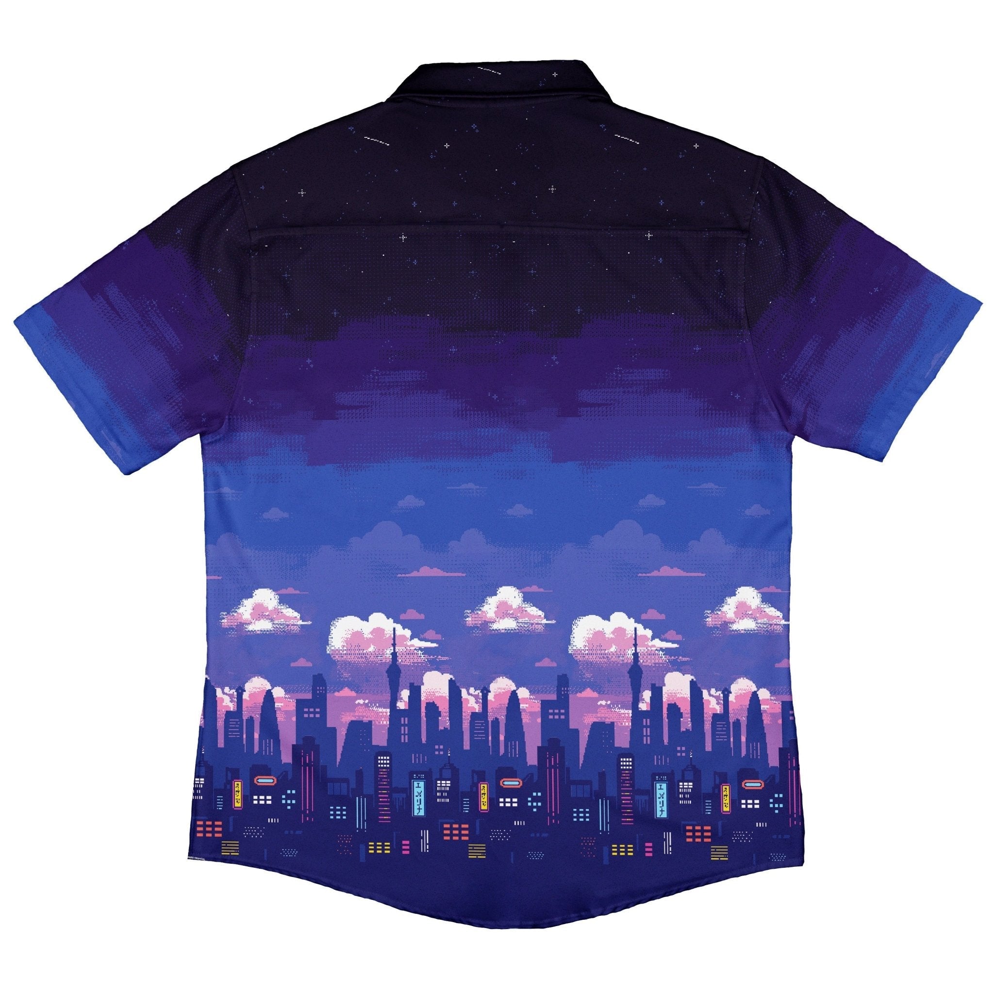 Tokyo Skyline Button Up Shirt Geek Nerd 0925 adult sizing All Adult Button Up Shirts