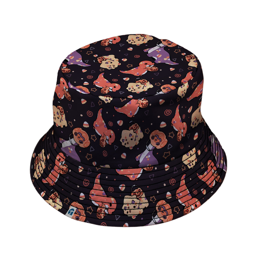 Trick or Treat Dinos Bucket Hat Geek Nerd 0925 Design by Ardi Tong dinosaur print