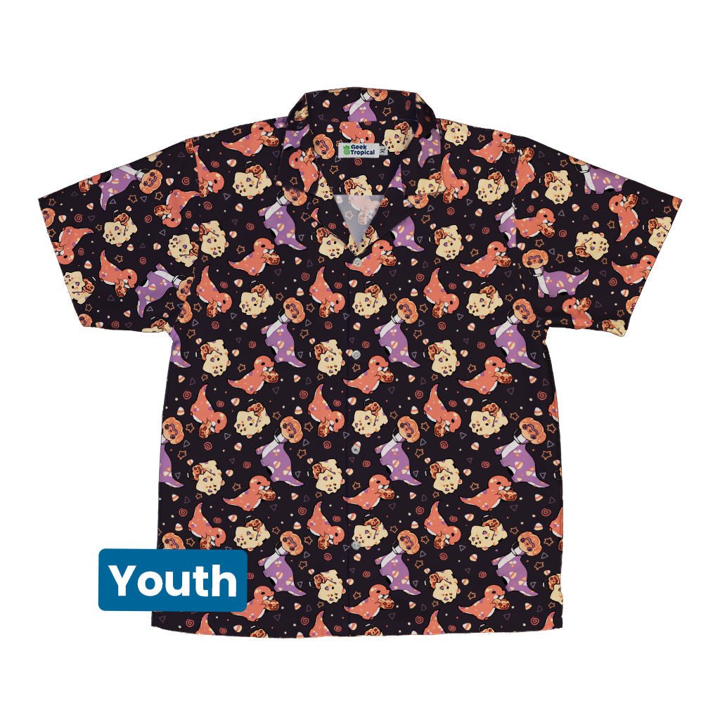 Trick or Treat Dinos Youth Hawaiian Shirt Geek Nerd 0925 Animal Patterns Design by Ardi Tong