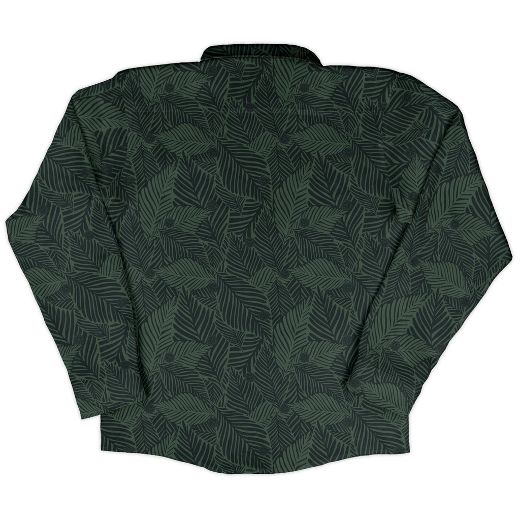 Tropical Dnd Dice Long Sleeve Button Up Shirt Geek Nerd adult sizing Design by Dunking Toast dnd & rpg print