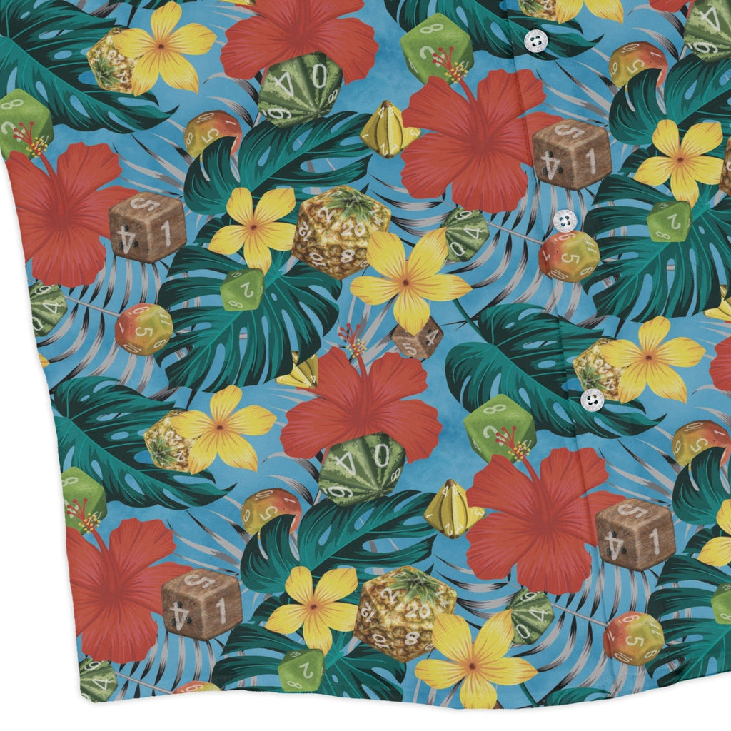 Tropical Fruit Dice Dnd Long Sleeve Button Up Shirt Geek Nerd adult sizing Designs by Nathan dnd & rpg print