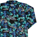 Tropical UFO Space Long Sleeve Button Up Shirt Geek Nerd adult sizing Design by Random Galaxy FLOW DESC WRITING