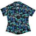 Tropical UFO Space Curvy Button Up Shirt Geek Nerd Design by Random Galaxy Maximalist Patterns outer space & astronaut print