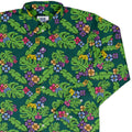 Tropical Video Game Pixels Long Sleeve Button Up Shirt Geek Nerd adult sizing Design by Dunking Toast FLOW DESC WRITING