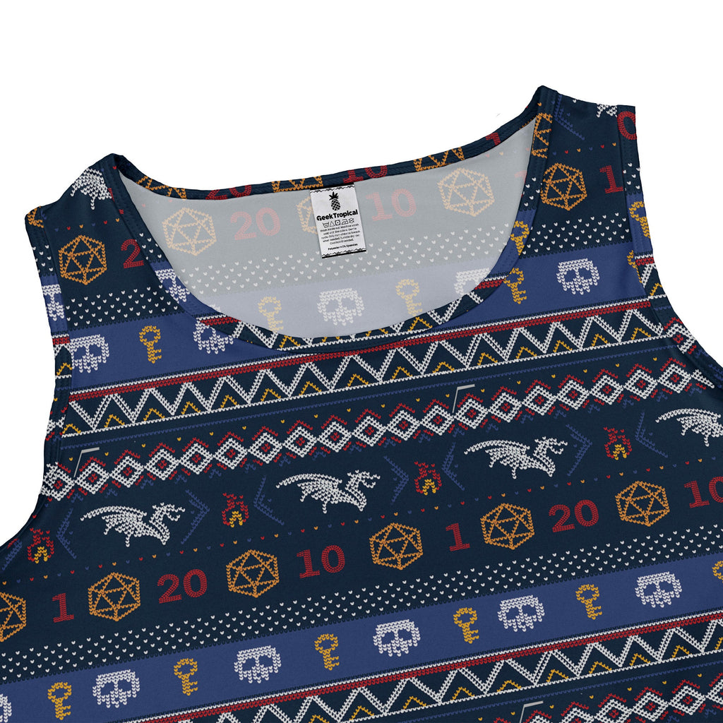 Ugly Christmas Sweater DND Adventure Sleeveless Dress