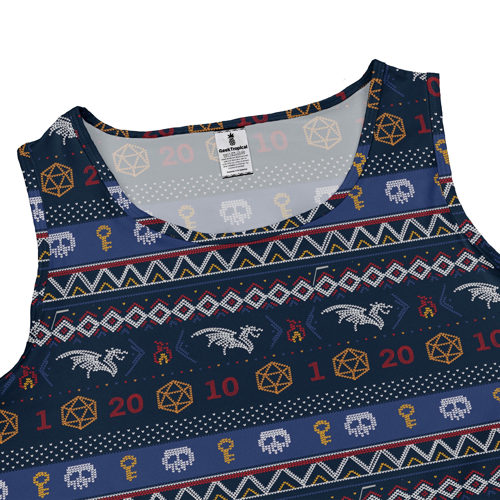Ugly Christmas Sweater DND Adventure Sleeveless Dress