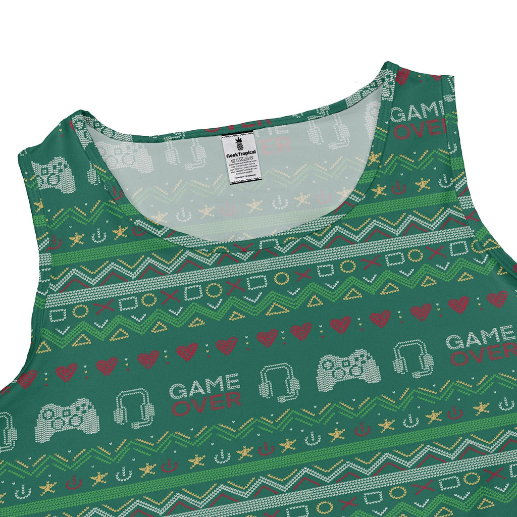 Ugly Christmas Sweater Video Gamer Dress Geek Nerd Christmas Print Design by Claire Murphy lx - C