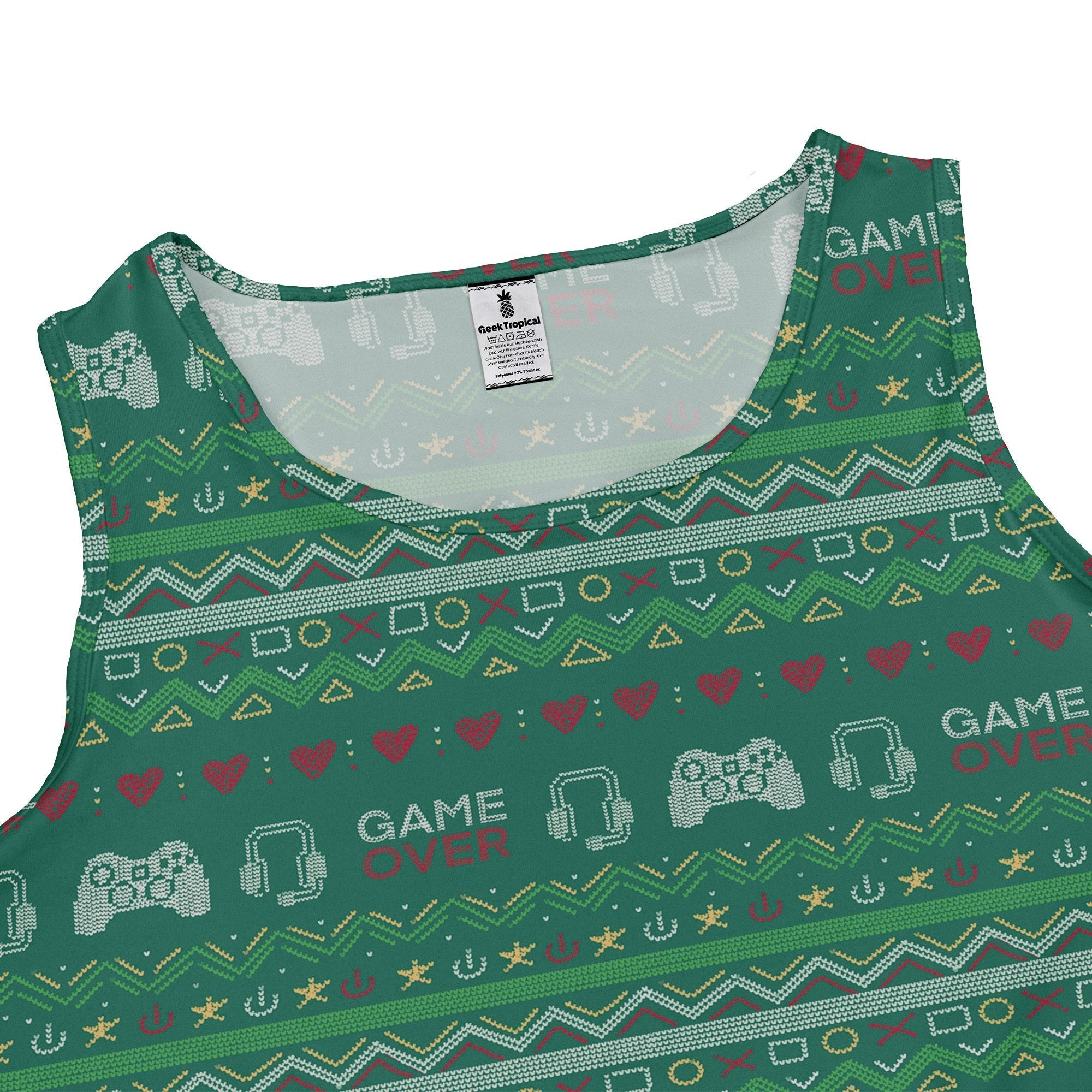 Ugly Christmas Sweater Video Gamer Dress Geek Nerd Christmas Print Design by Claire Murphy lx - C