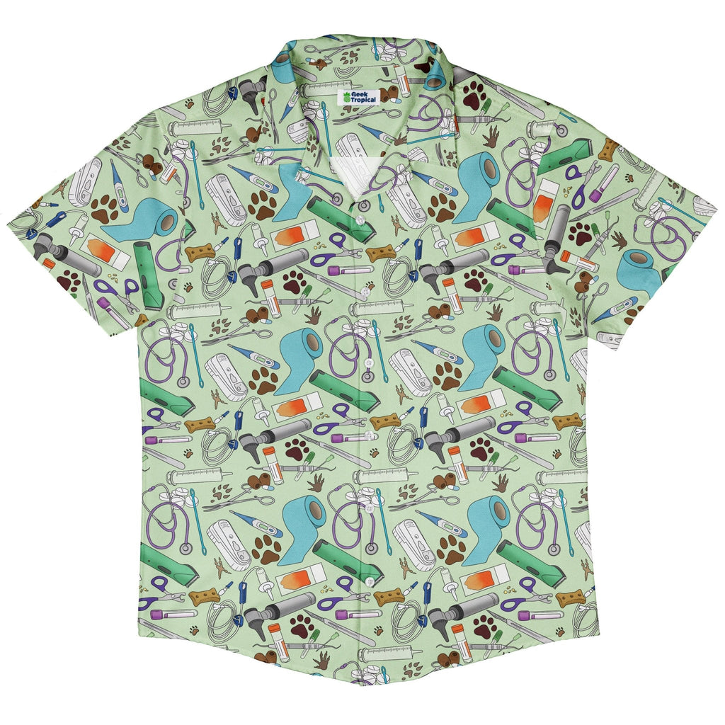 Vet Tech Button Up Shirt Geek Nerd 0925 adult sizing All Adult Button Up Shirts
