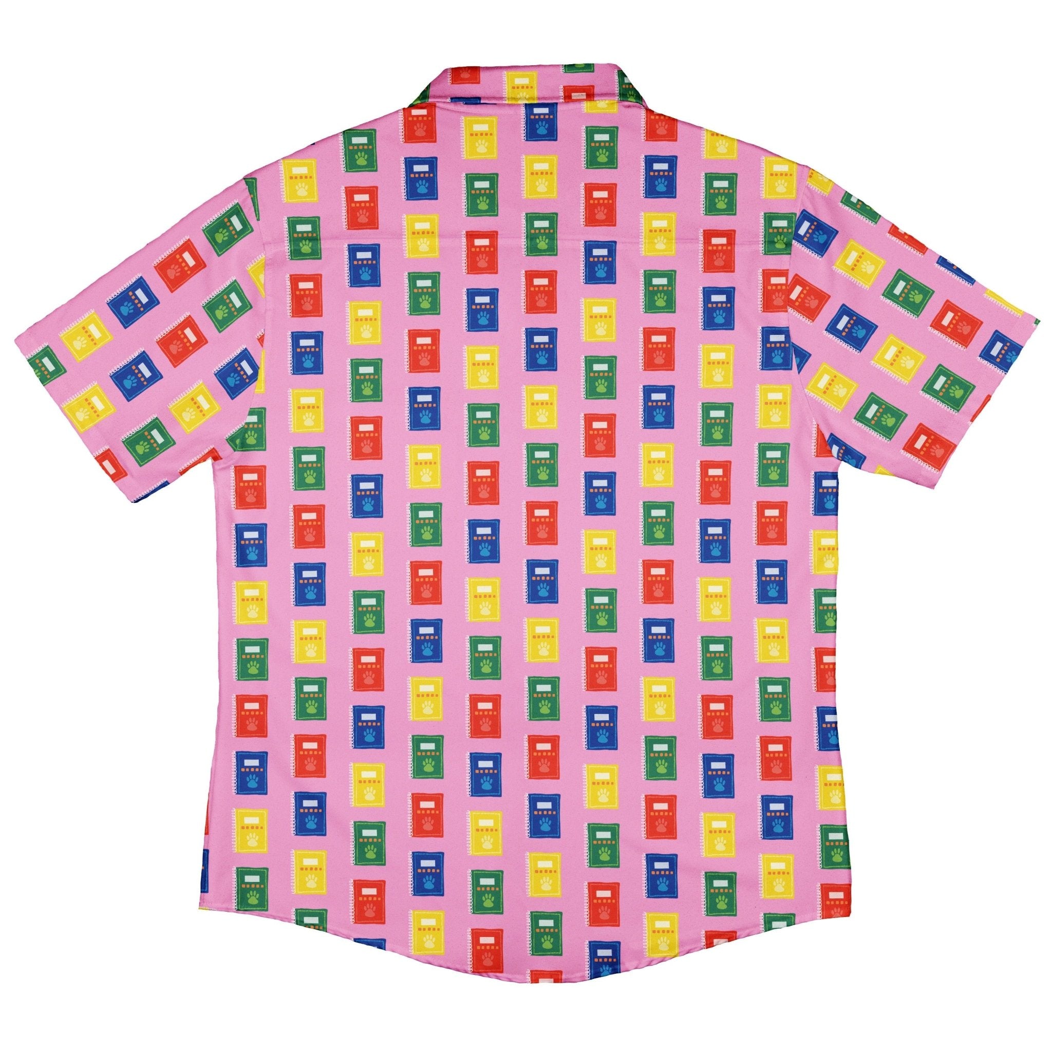 Vet Text Books Button Up Shirt Geek Nerd adult sizing animal patterns Design by Zirkus Design