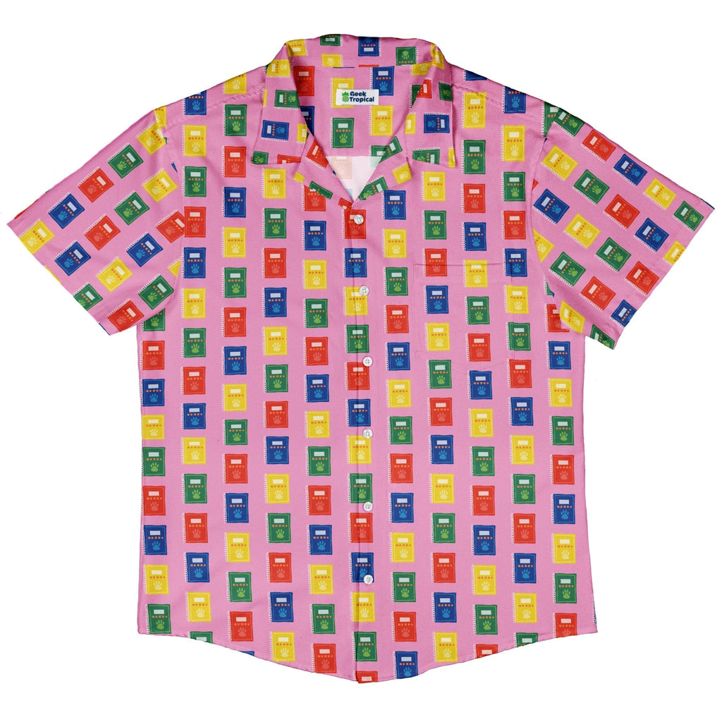 Vet Text Books Button Up Shirt Geek Nerd adult sizing animal patterns Design by Zirkus Design