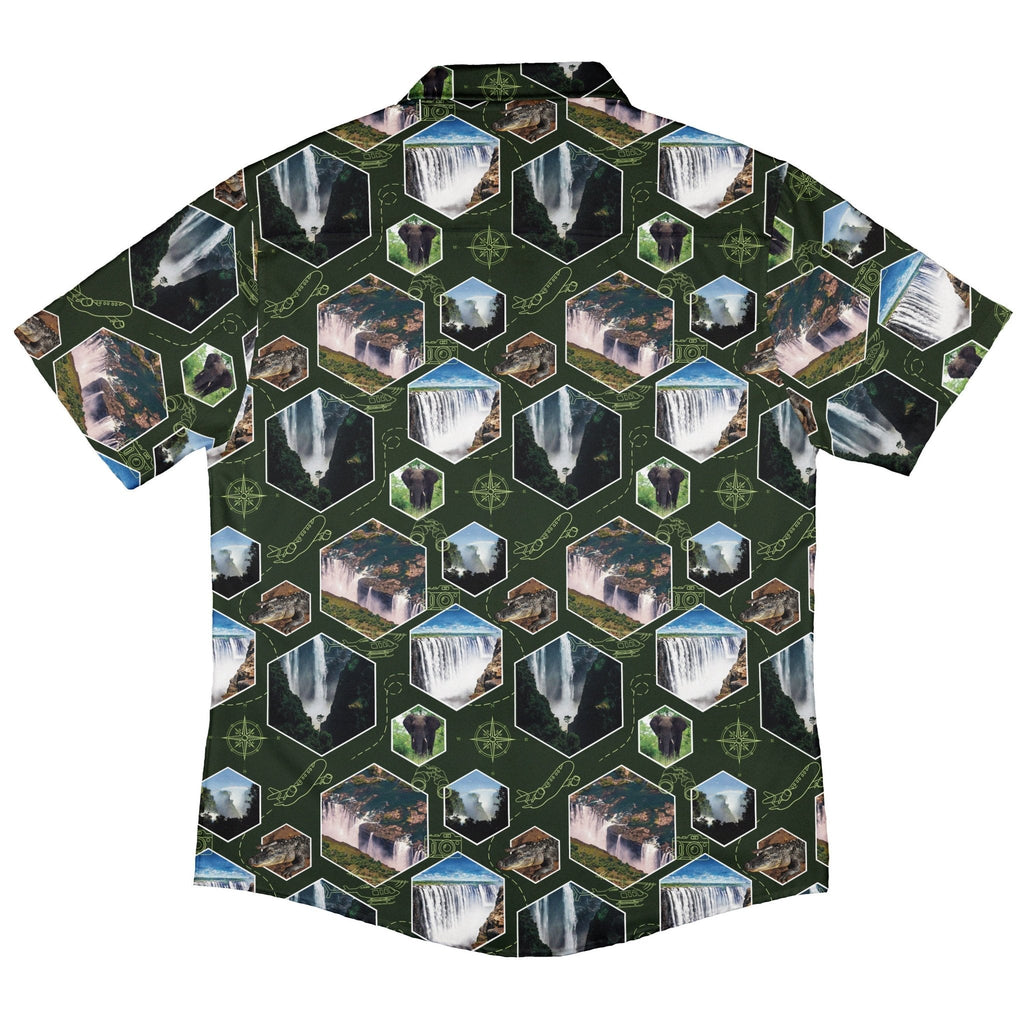 Victoria Falls Wonder Button Up Shirt Geek Nerd 0925 adult sizing All Adult Button Up Shirts