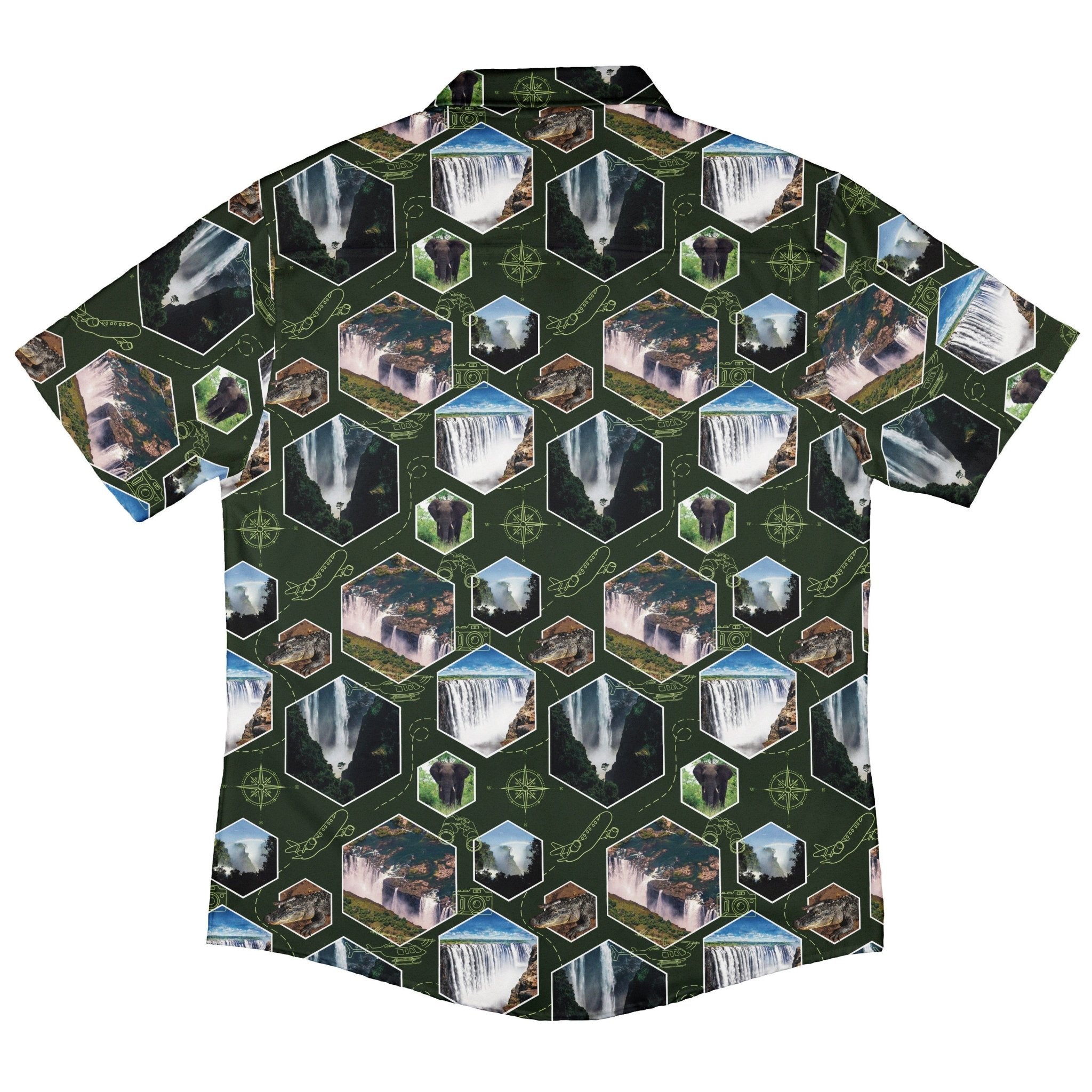 Victoria Falls Wonder Button Up Shirt Geek Nerd 0925 adult sizing All Adult Button Up Shirts