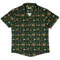 Video Game Dogs Christmas Button Up Shirt Geek Nerd adult sizing Christmas Print Design by Claire Murphy