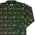 Video Game Dogs Christmas Long Sleeve Button Up Shirt Geek Nerd adult sizing Christmas Print Design by Claire Murphy