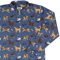 Video Game Dogs Light Long Sleeve Button Up Shirt Geek Nerd adult sizing Animal Patterns Design by Claire Murphy