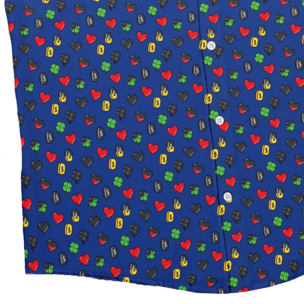 Video Game Stats Button Up Shirt Geek Nerd 0925 adult sizing All Adult Button Up Shirts