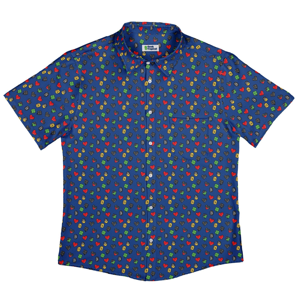 Video Game Stats Button Up Shirt Geek Nerd 0925 adult sizing All Adult Button Up Shirts