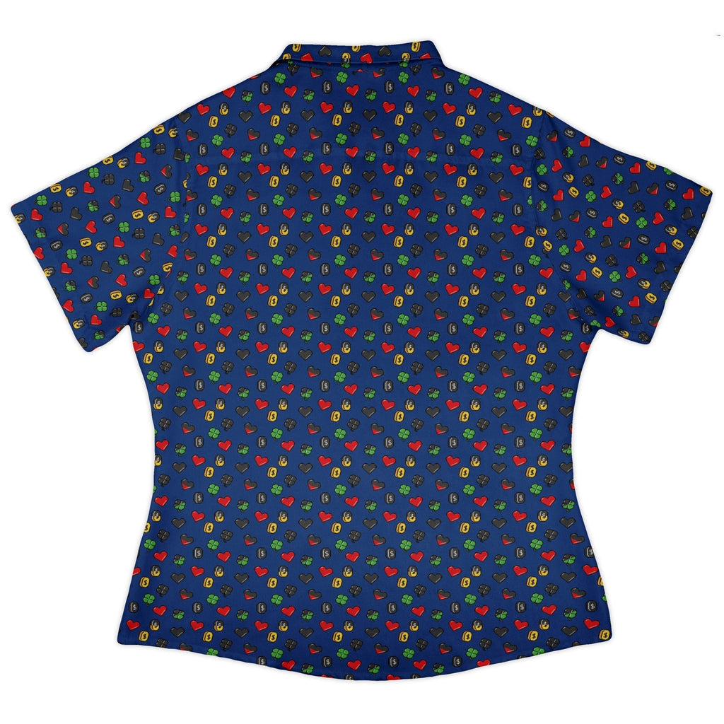 Video Game Stats Curvy Button Up Shirt Geek Nerd 0925 All Adult Button Up Shirts Design by Tobe Fonseca